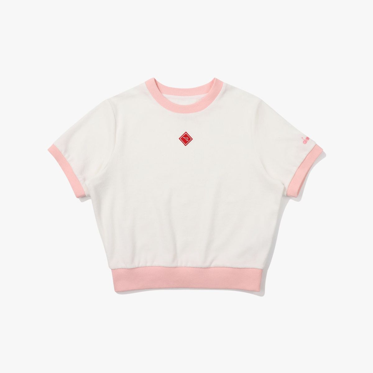 디아도라(diadora) 카리나 테리 링거 반팔 티셔츠 우먼 OFF WHITE