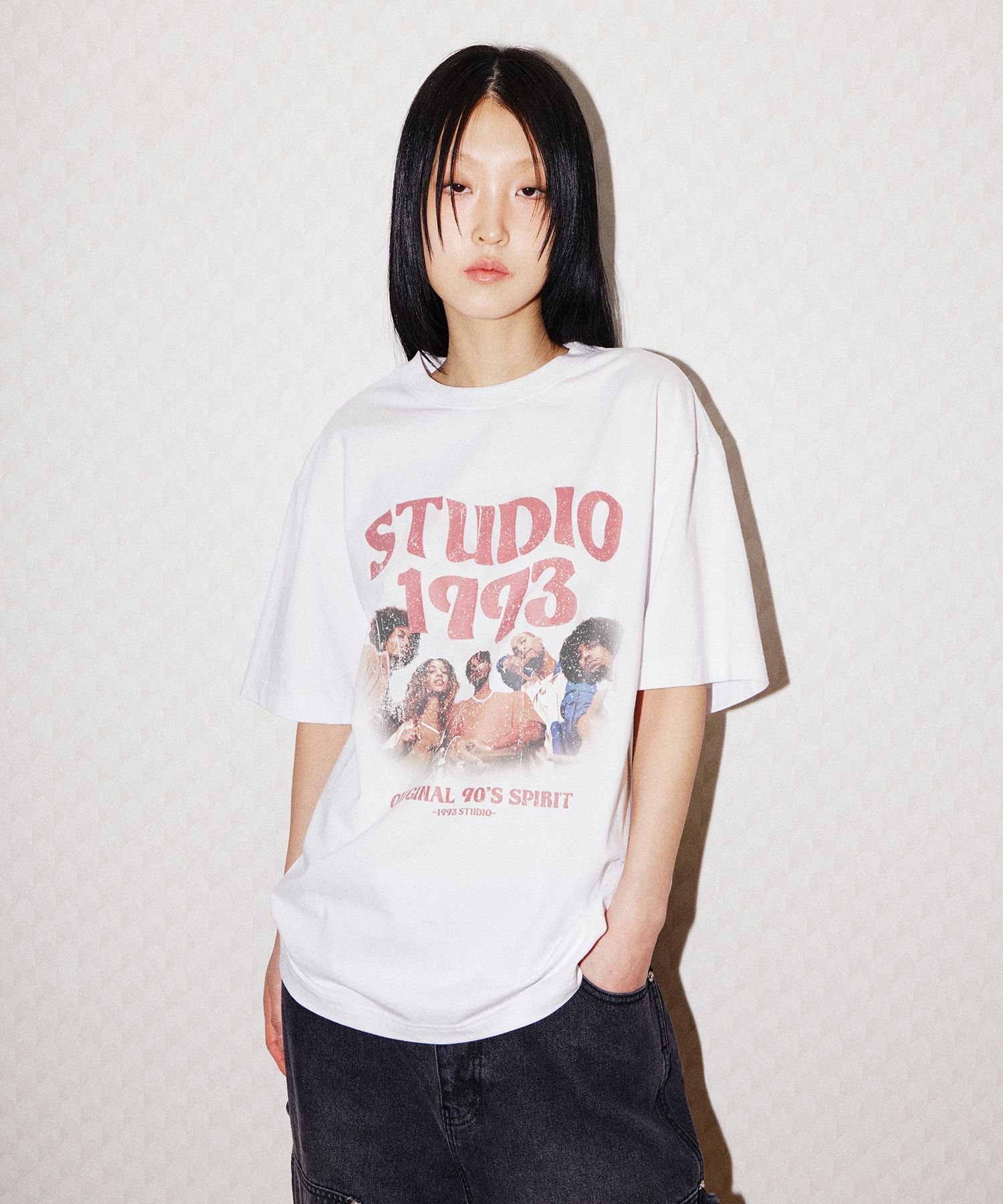 Tシャツ・カットソー 1993studio Original 90S Regular T-Shirt_White MUSINSA | 1993STUDIO Wave Studio Graphic T-Shirt_White