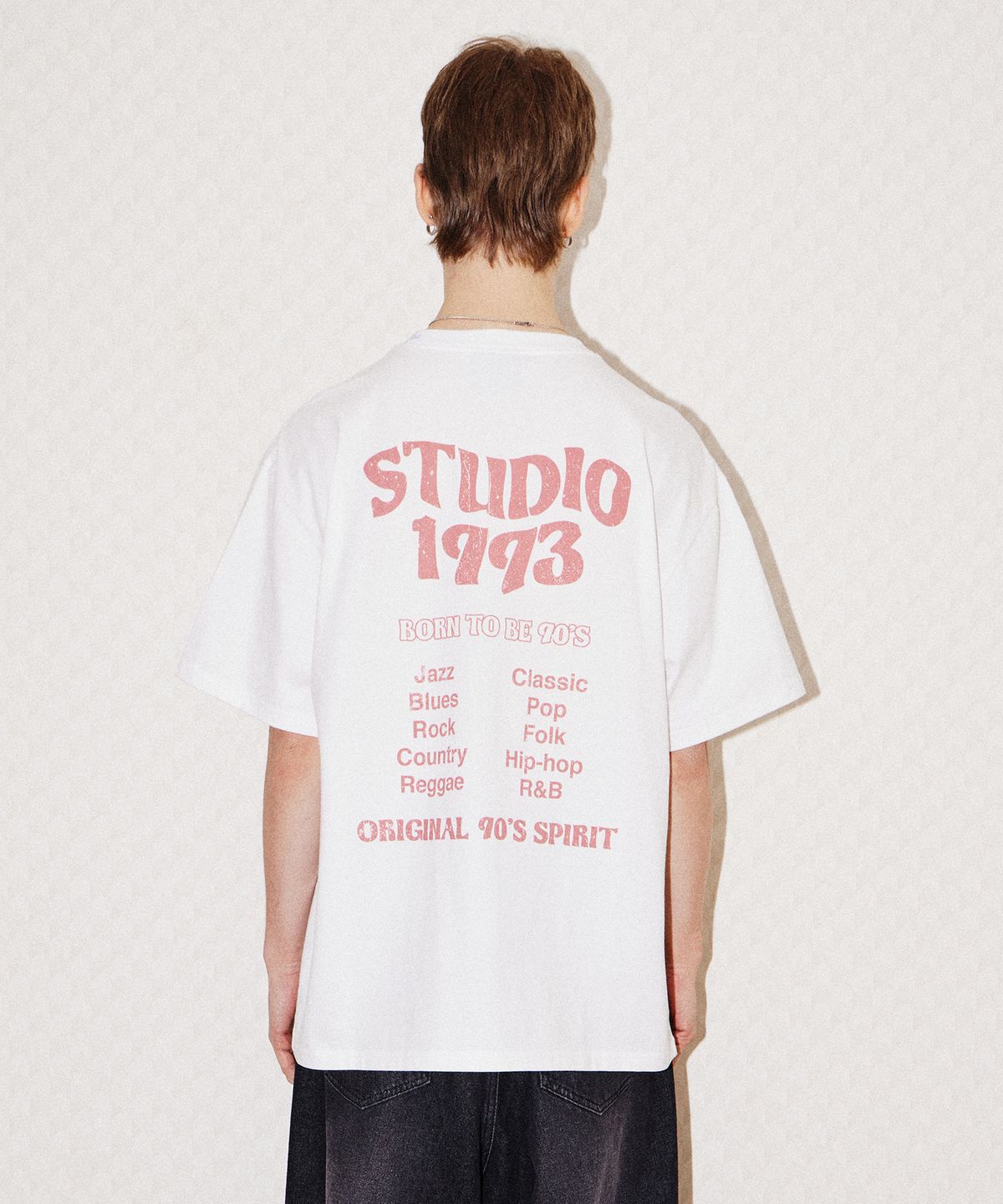 1993스튜디오(1993STUDIO) 웨이브 스튜디오 그래픽 티셔츠_화이트
