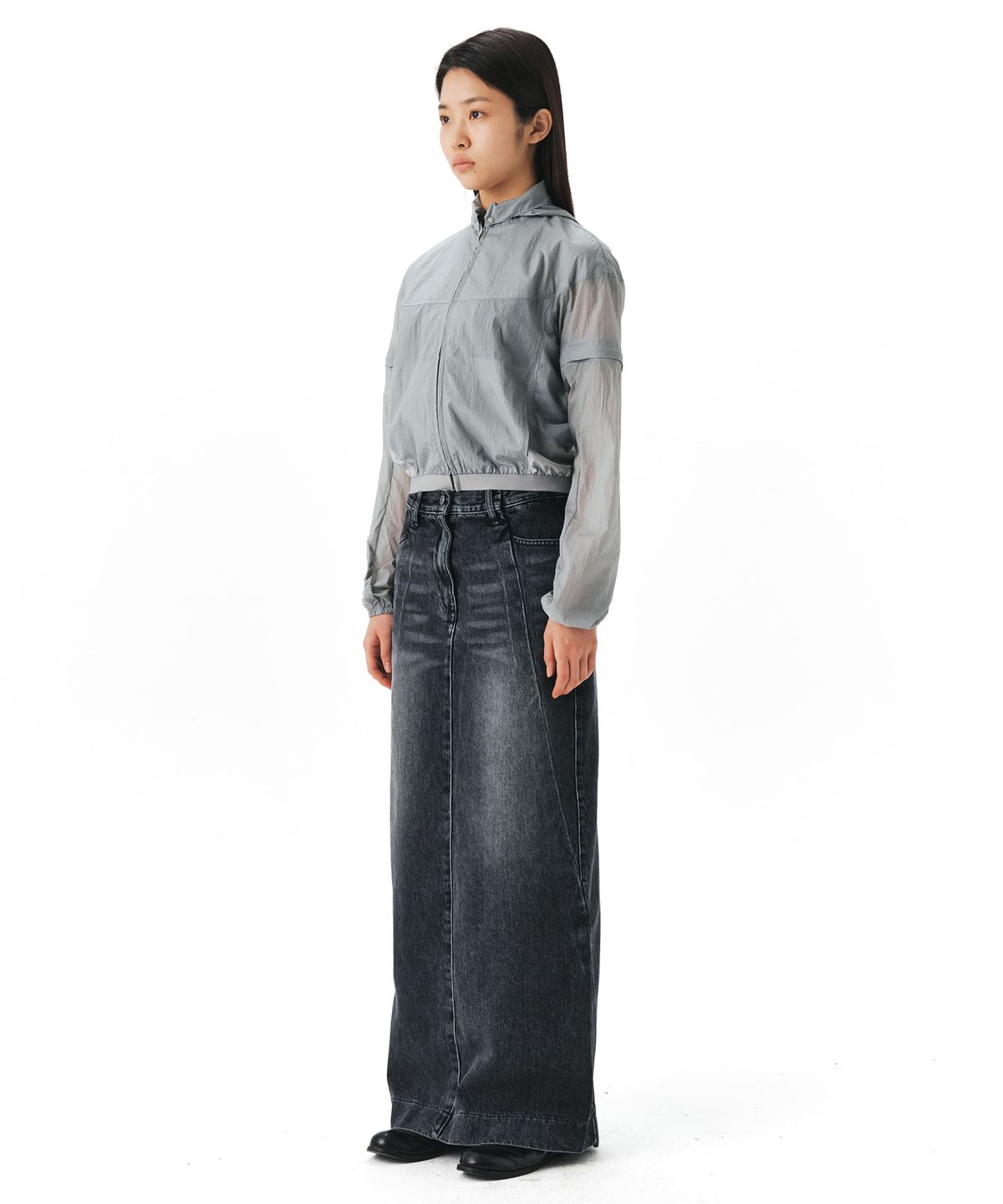 이이(EE) WOMENS DETACHABLE WINDBREAKER GREY
