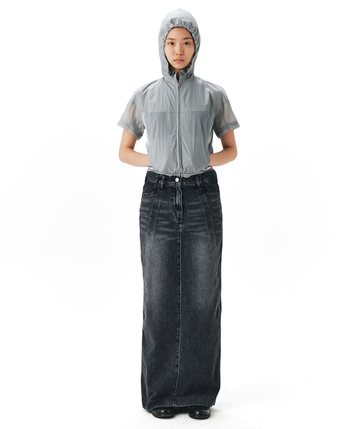 이이(EE) WOMENS DETACHABLE WINDBREAKER GREY