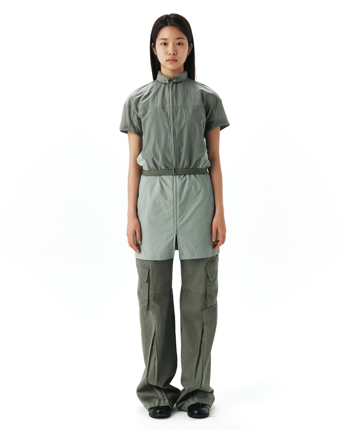 이이(EE) WOMENS DETACHABLE WINDBREAKER OLIVE