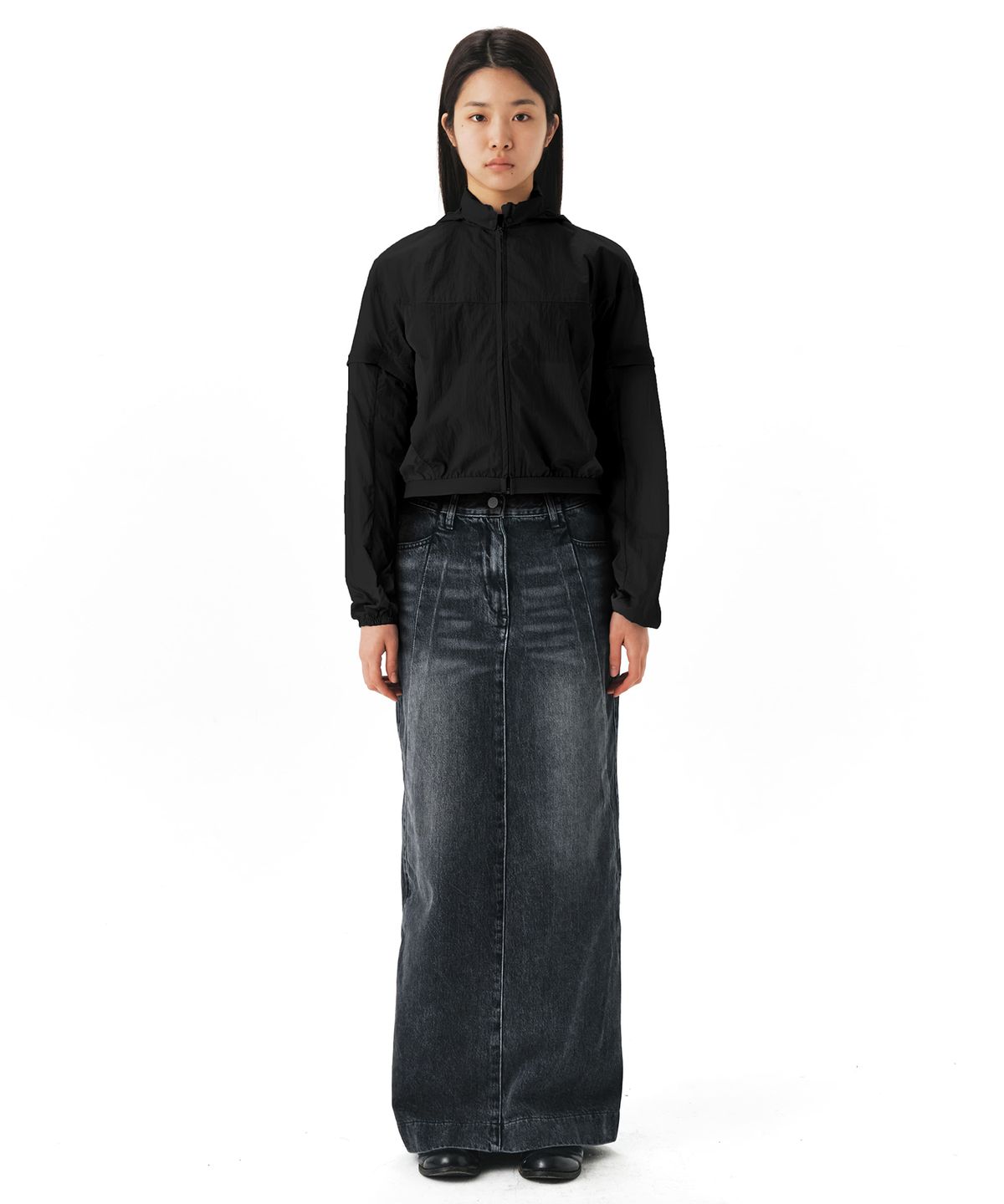 이이(EE) WOMENS DETACHABLE WINDBREAKER BLACK