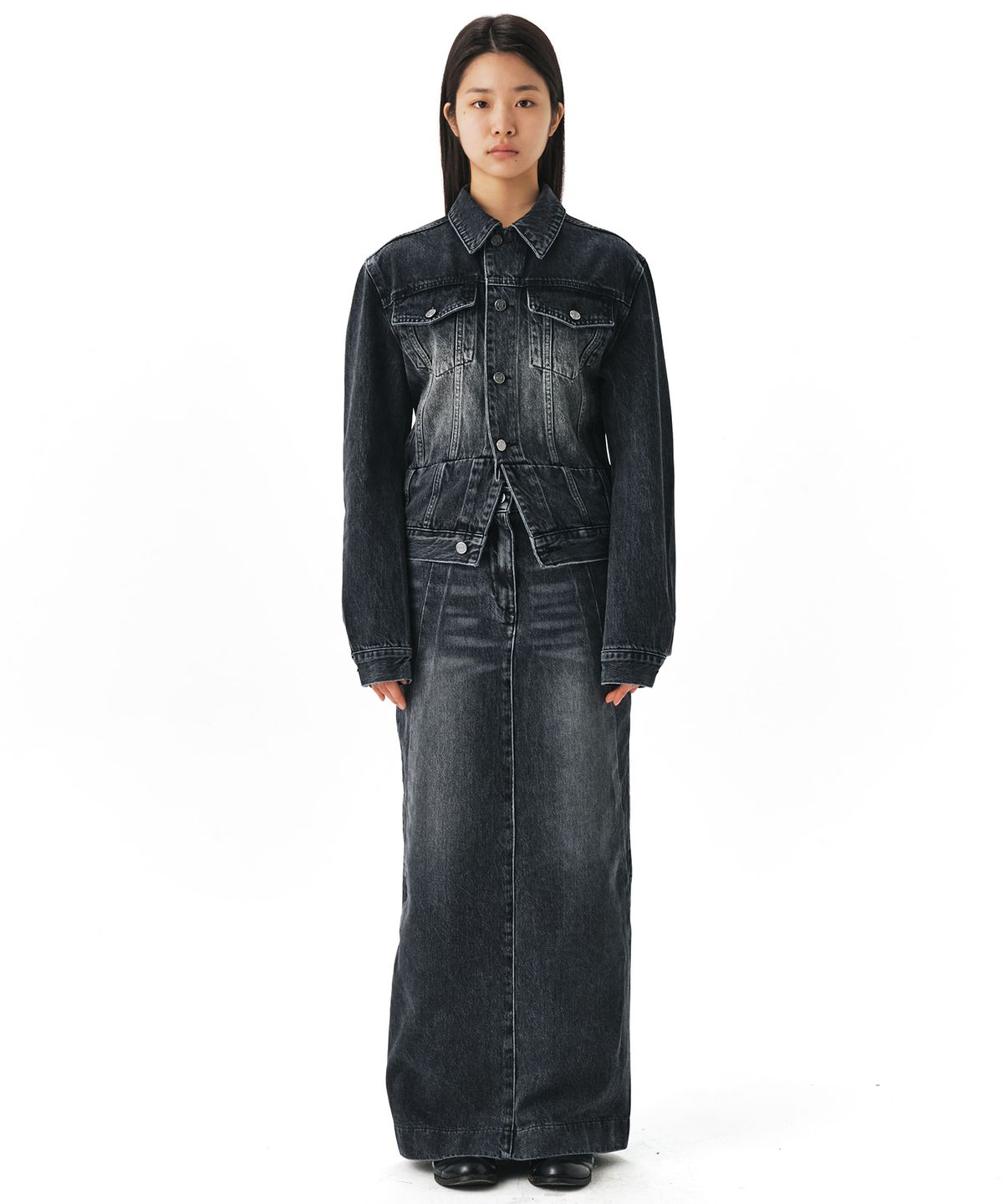 이이(EE) DENIM JACKET BLACK