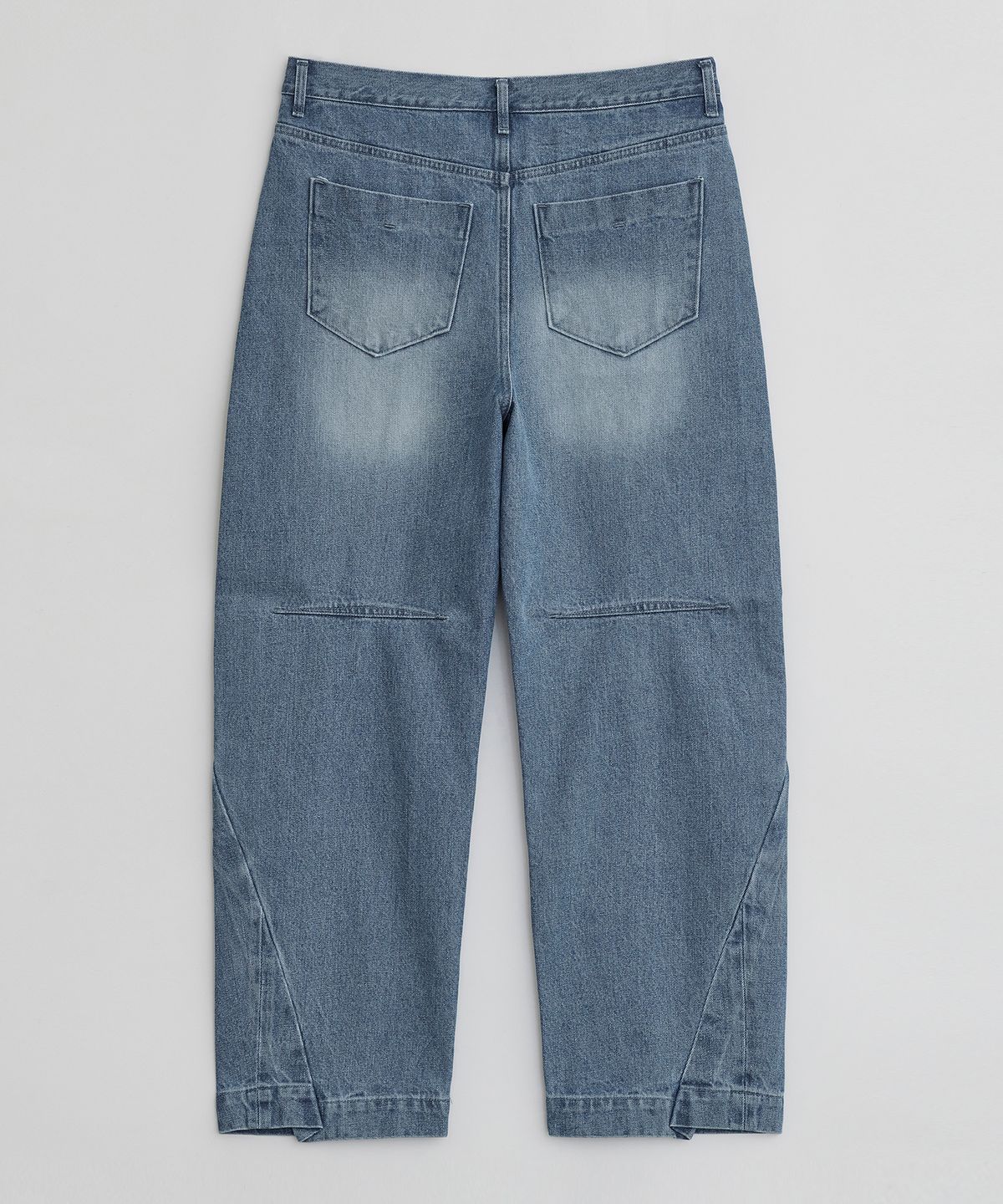 이이(EE) CURVED DENIM PANTS BLUE