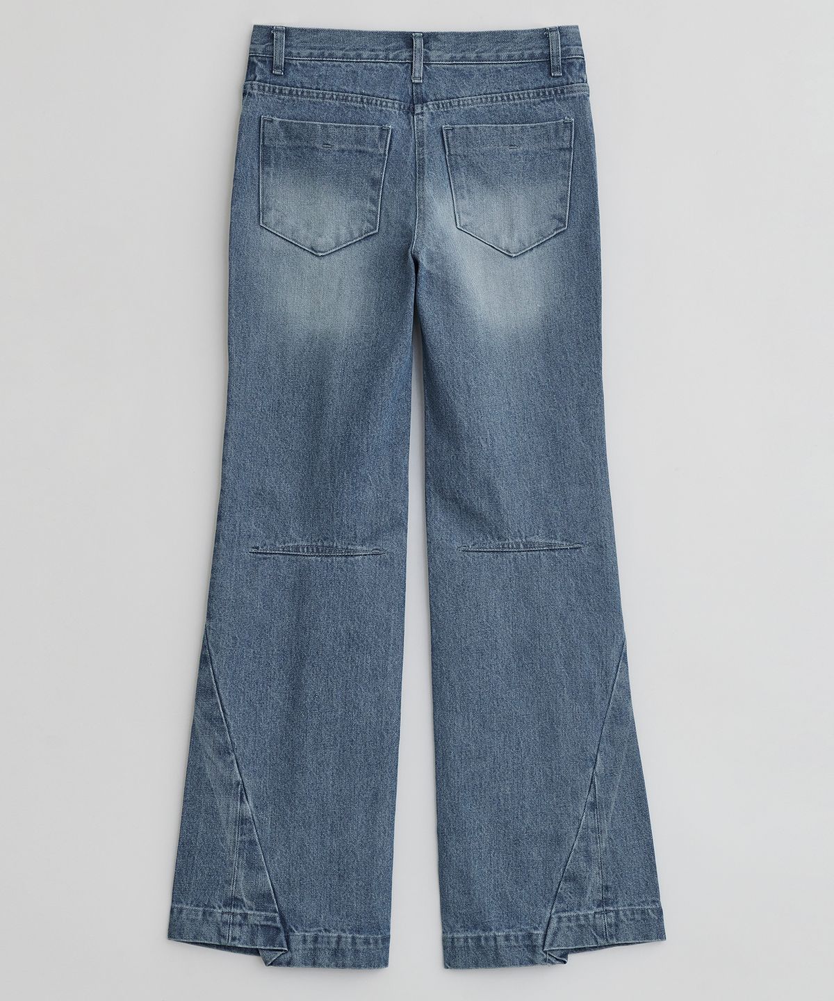 이이(EE) WOMENS CURVED DENIM PANTS BLUE