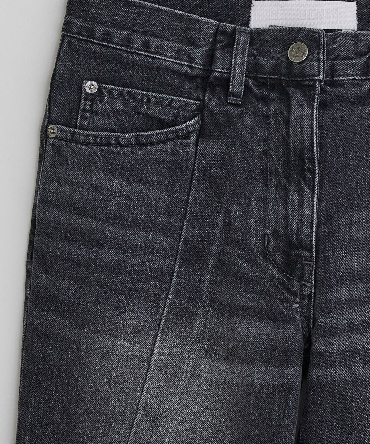 이이(EE) WOMENS CURVED DENIM PANTS BLACK