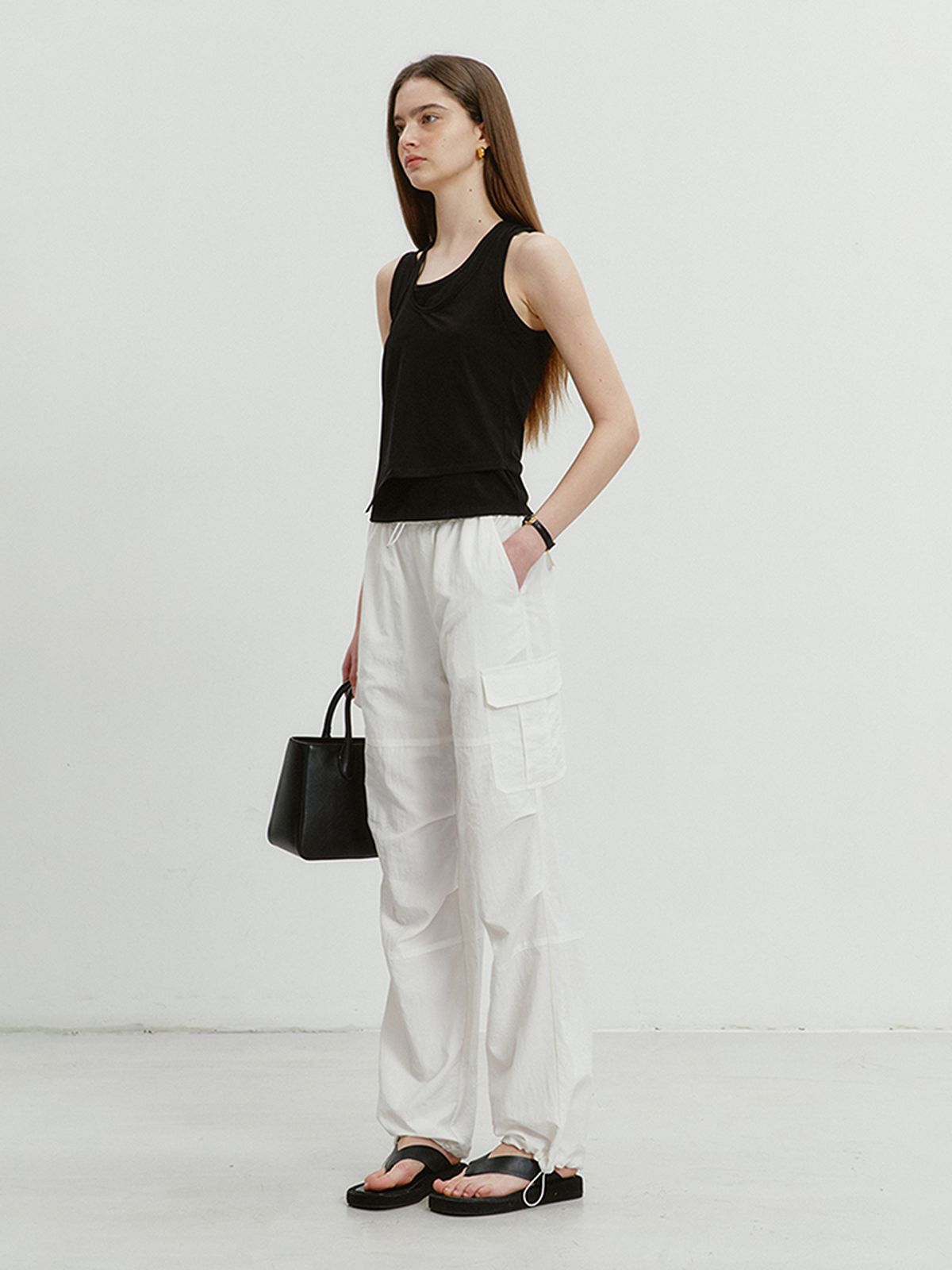 던스트(DUNST) LIGHT STRING CARGO PANTS WHITE_UDPA4B225WT