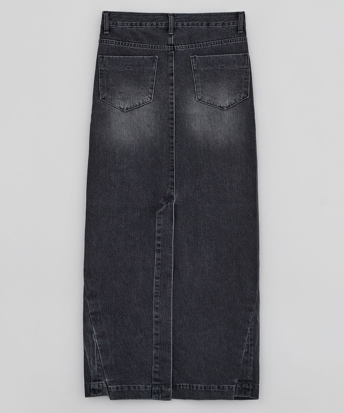 이이(EE) WOMENS CURVED DENIM SKIRTS BLACK