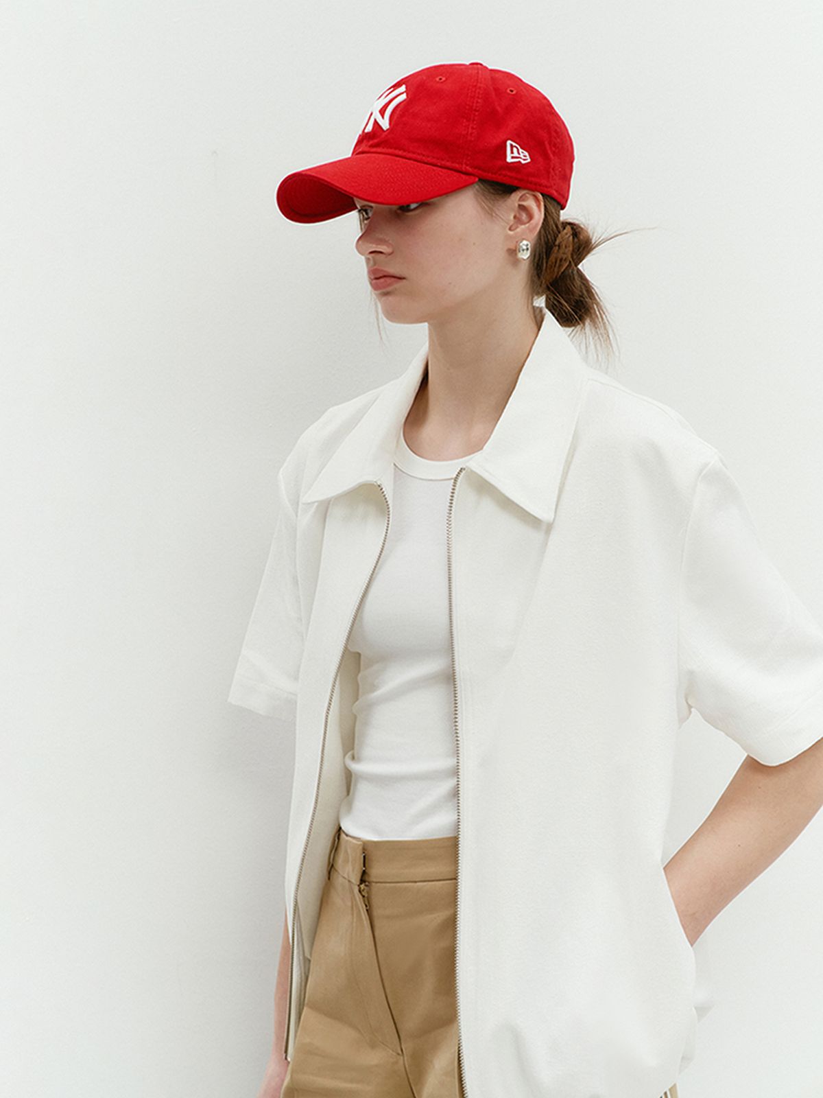 던스트(DUNST) COLLARED ZIP-UP SHIRT OFF WHITE_UDSH4B321OW