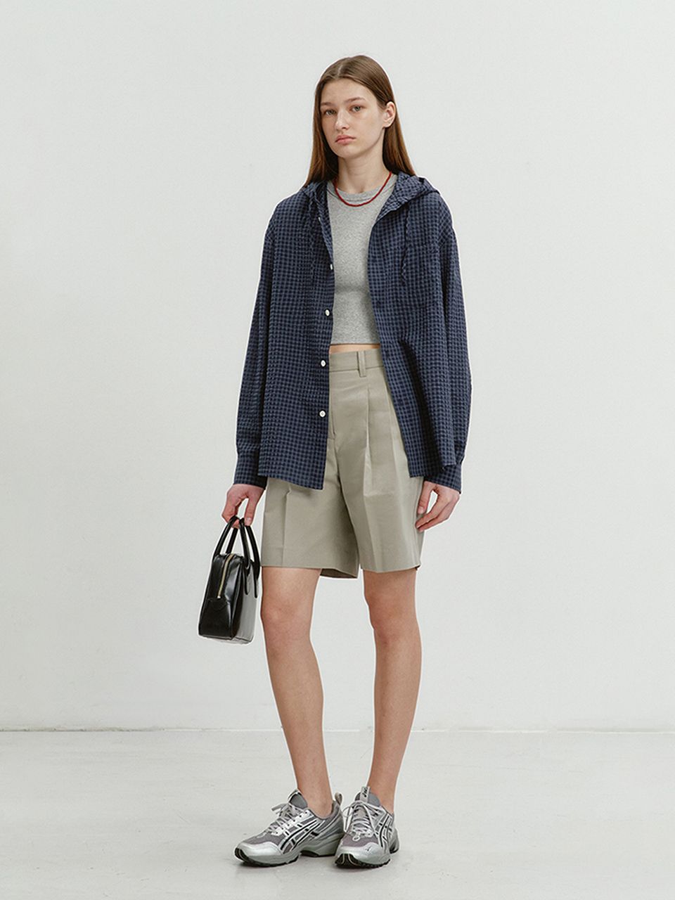 MUSINSA公式 | DUNST FOR WOMEN UNISEX CLASSIC HOODED SHIRT NAVY 