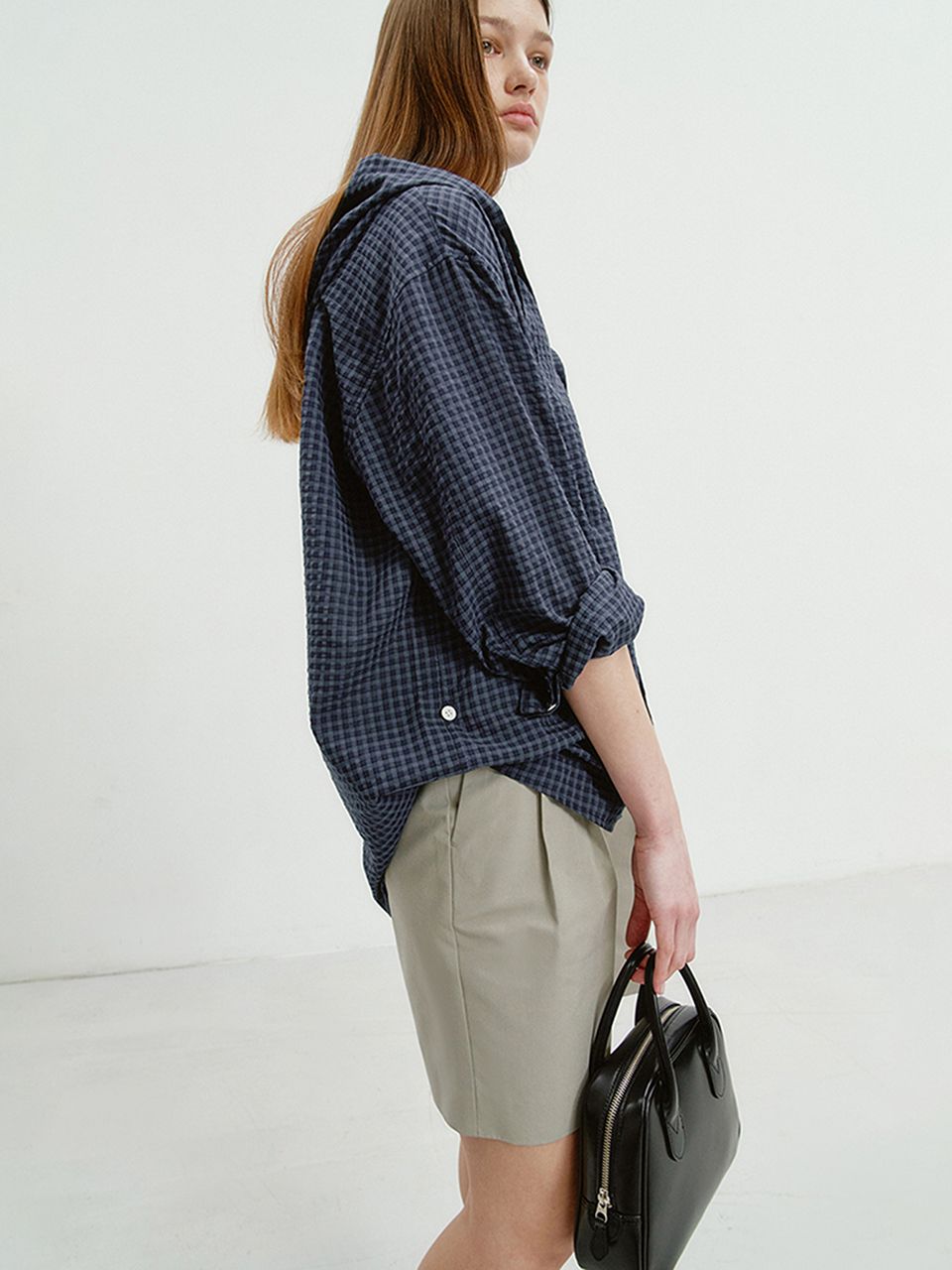 MUSINSA公式 | DUNST FOR WOMEN UNISEX CLASSIC HOODED SHIRT NAVY 