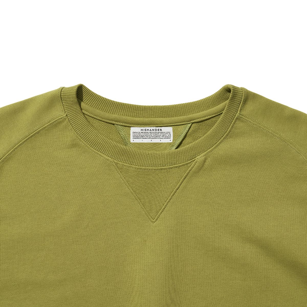 히즈핸더(HISHANDER) FREEDOM SLEEVE SWEAT SHIRTS [Yellow Green]