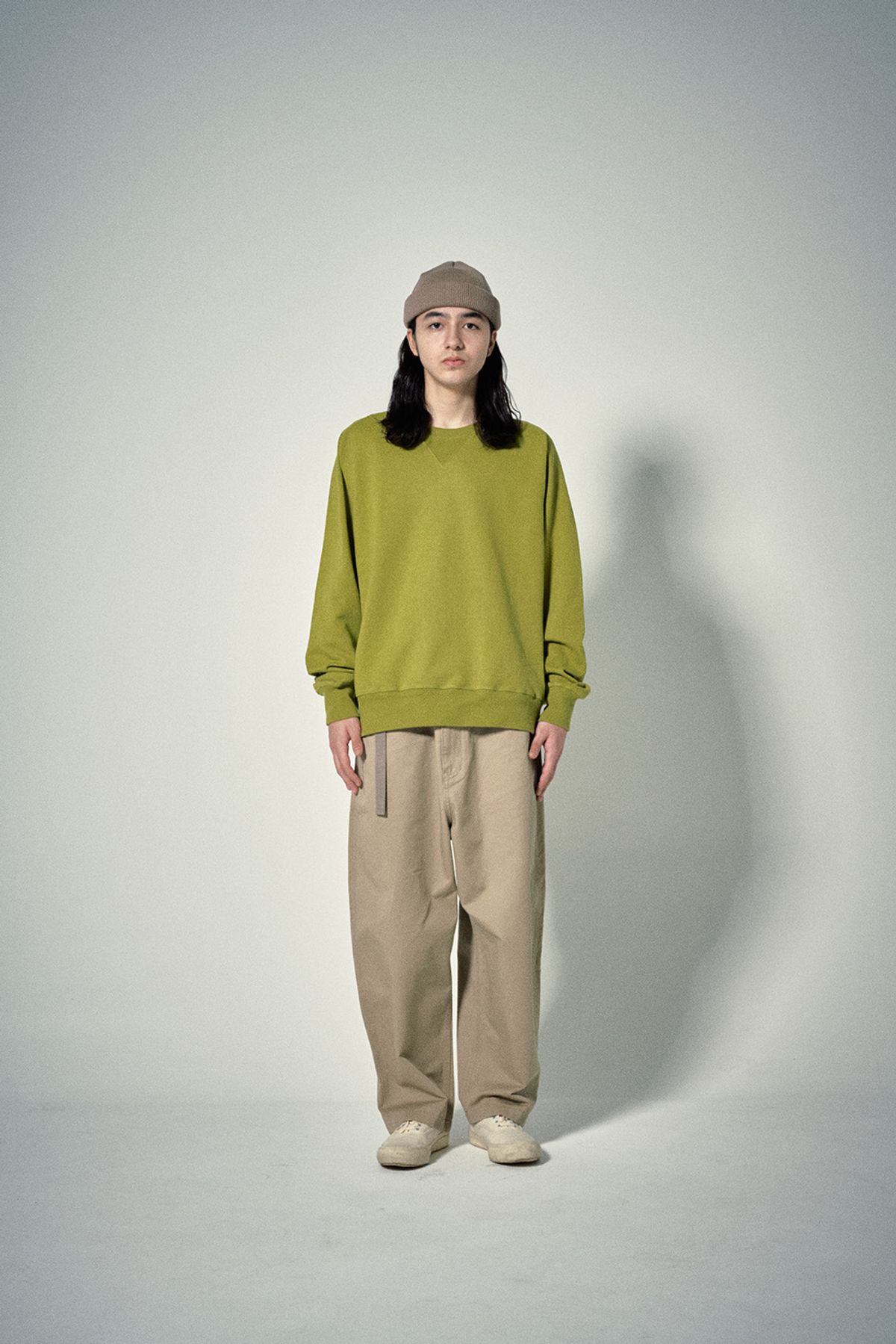 히즈핸더(HISHANDER) FREEDOM SLEEVE SWEAT SHIRTS [Yellow Green]