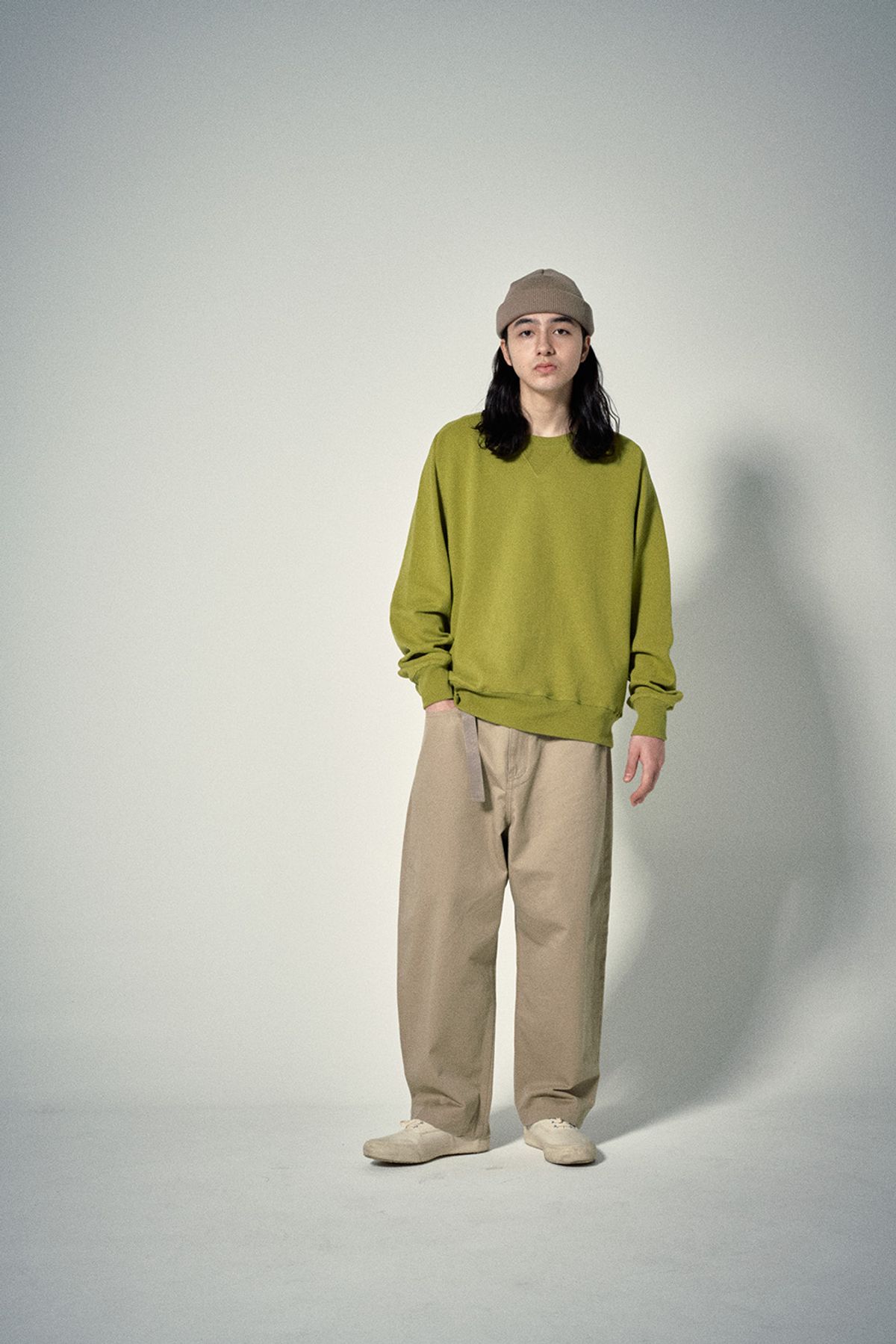 히즈핸더(HISHANDER) FREEDOM SLEEVE SWEAT SHIRTS [Yellow Green]