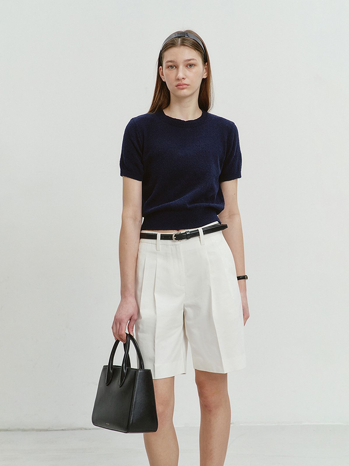 던스트(DUNST) SUMMER COTTON CREW NECK KNIT NAVY_UDSW4B232N2