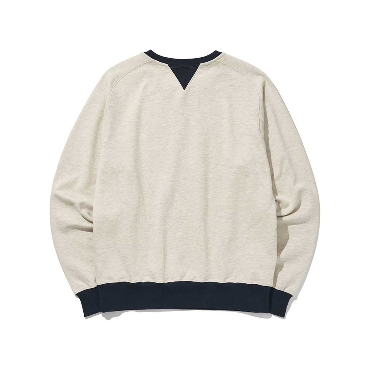 히즈핸더(HISHANDER) FREEDOM SLEEVE SWEAT SHIRTS [Light Melange Grey / Navy]