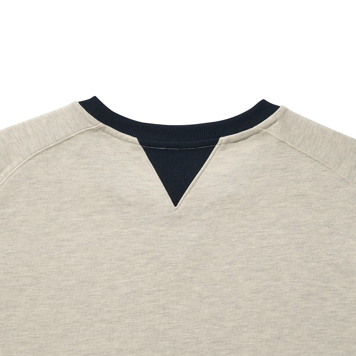 히즈핸더(HISHANDER) FREEDOM SLEEVE SWEAT SHIRTS [Light Melange Grey / Navy]