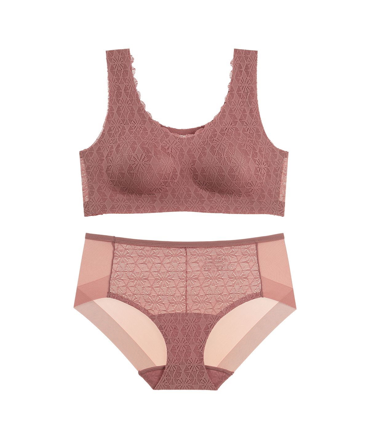 크로커다일 이너웨어(CROCODILE INNERWEAR) 레이스 스킨 브라팬티 세트 (4colors)