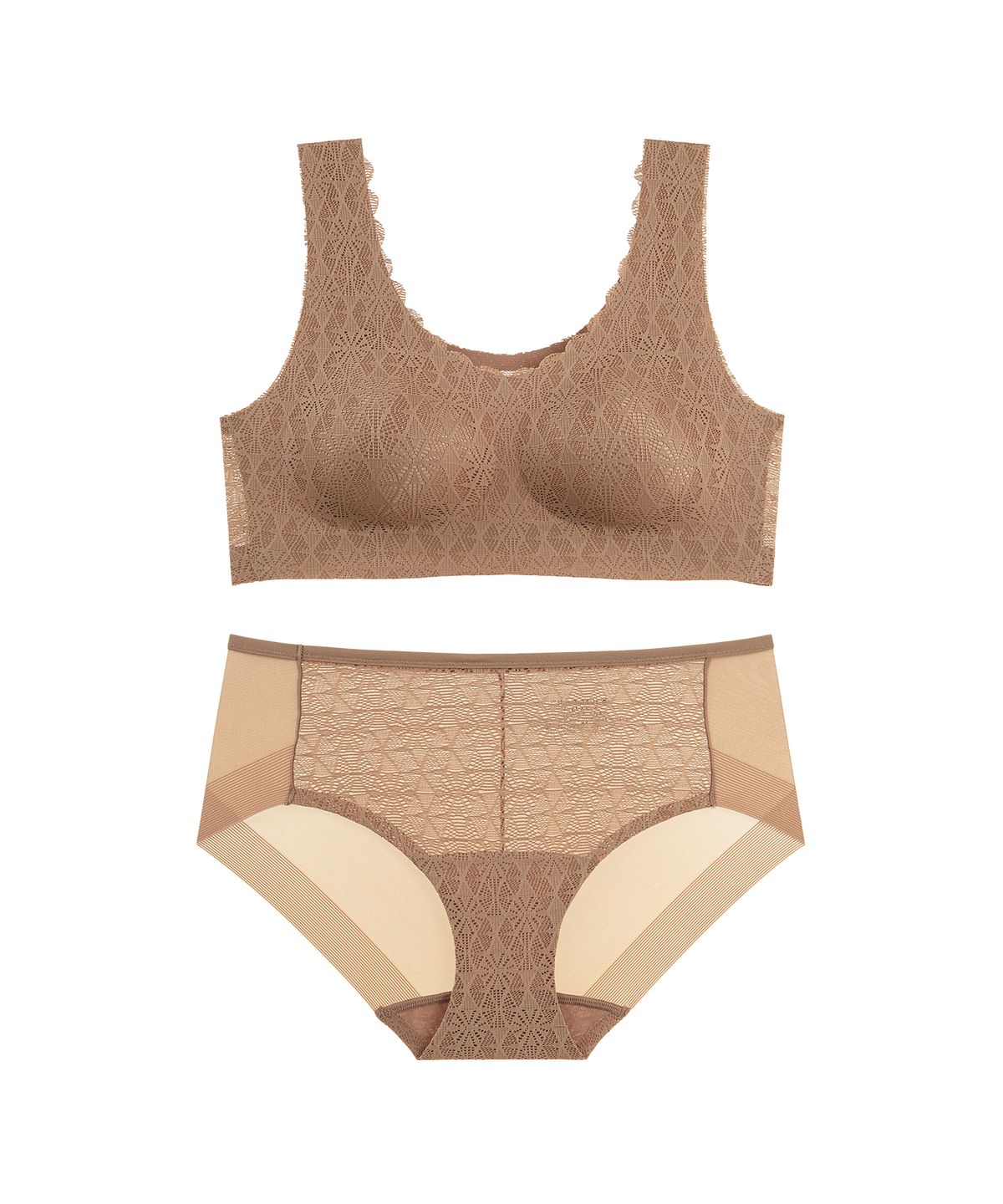 크로커다일 이너웨어(CROCODILE INNERWEAR) 레이스 스킨 브라팬티 세트 (4colors)