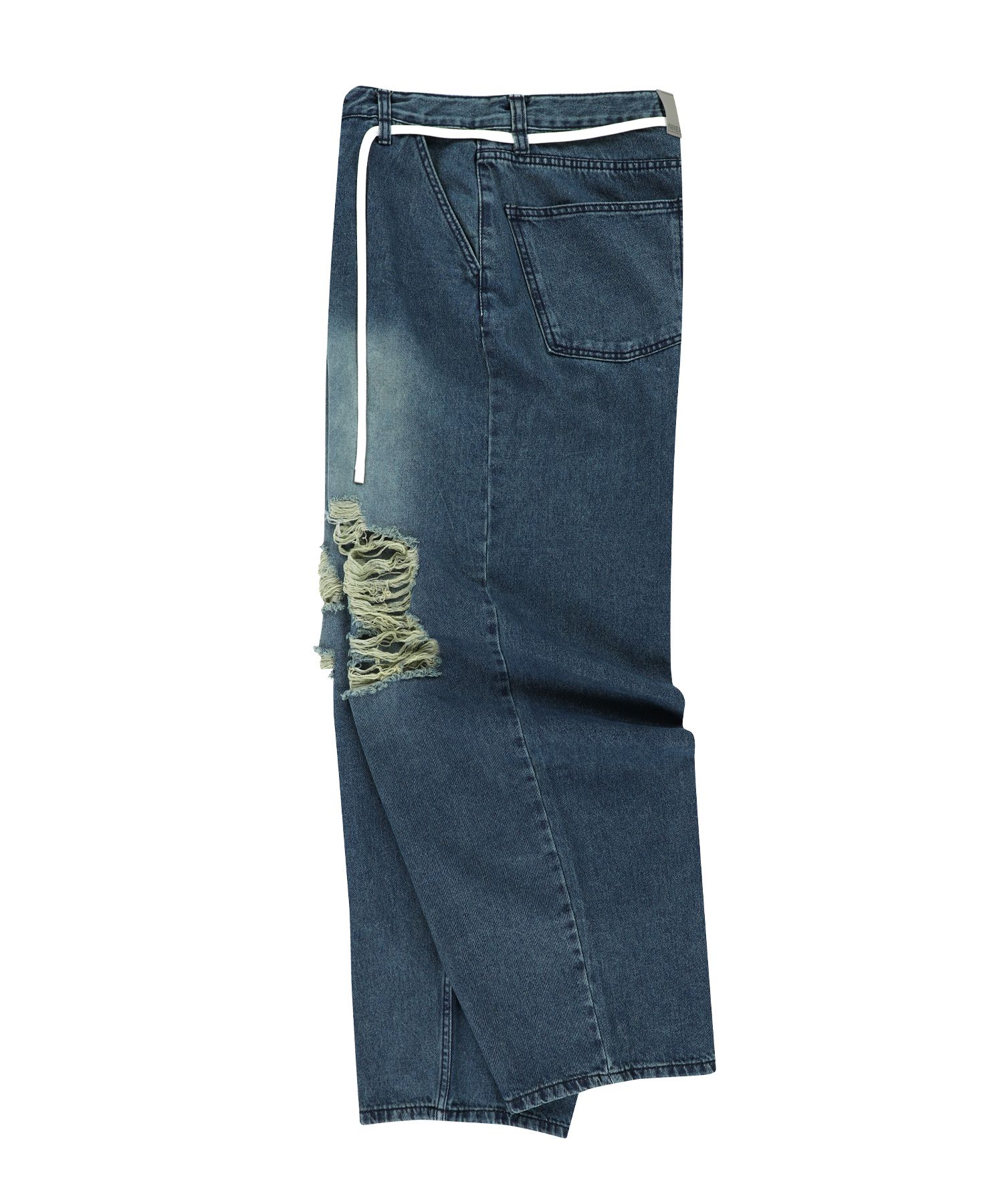 デニム・ジーパン NIIER NOR ROSE BALLOON DENIM PANTSINDIGO 24NNFWBDPF001IN A'GEM/9 × .kom 『NIIER NOR/ニア ノア』 ROSE BALLOON DENIM
