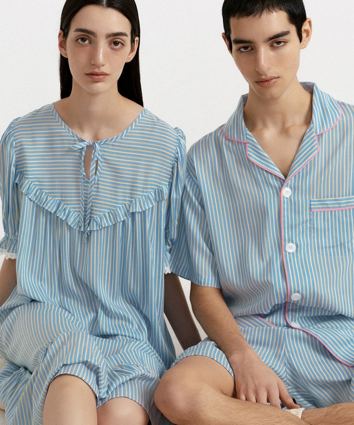조스라운지(JO'S LOUNGE) [모달100] (couple) Oasis Short Pajama Set + One-piece