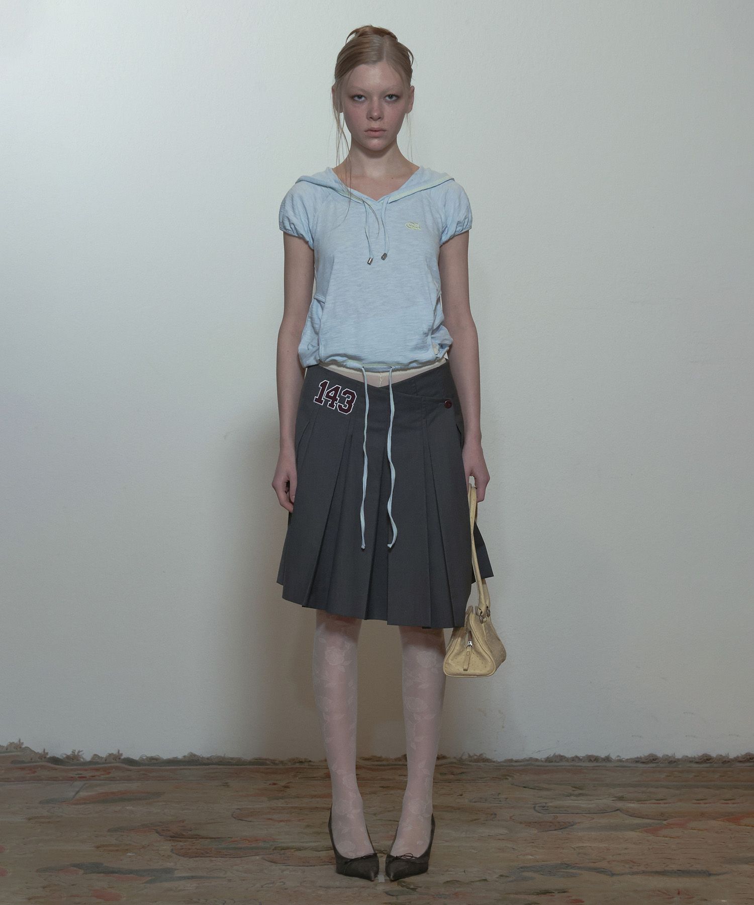 MUSINSA公式 | SCULPTOR 143 Asymmetrical Wrap Skirt Charcoal