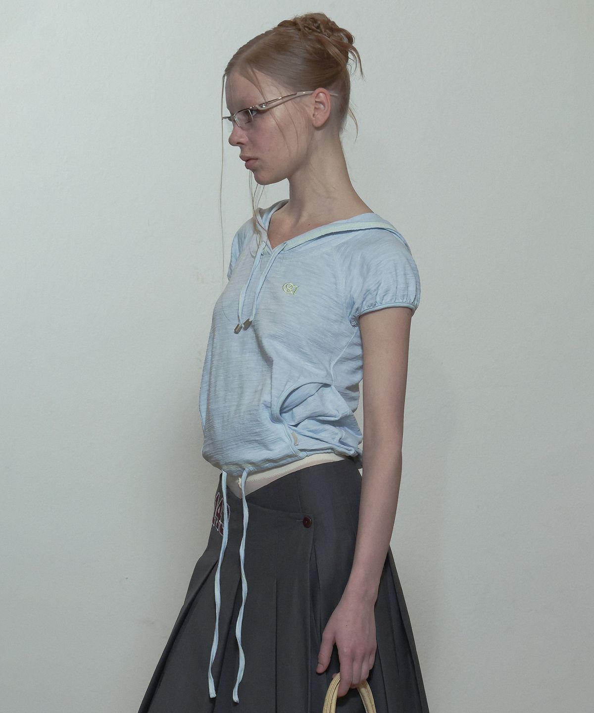 스컬프터(SCULPTOR) Raglan Hoodie Tee Baby Blue