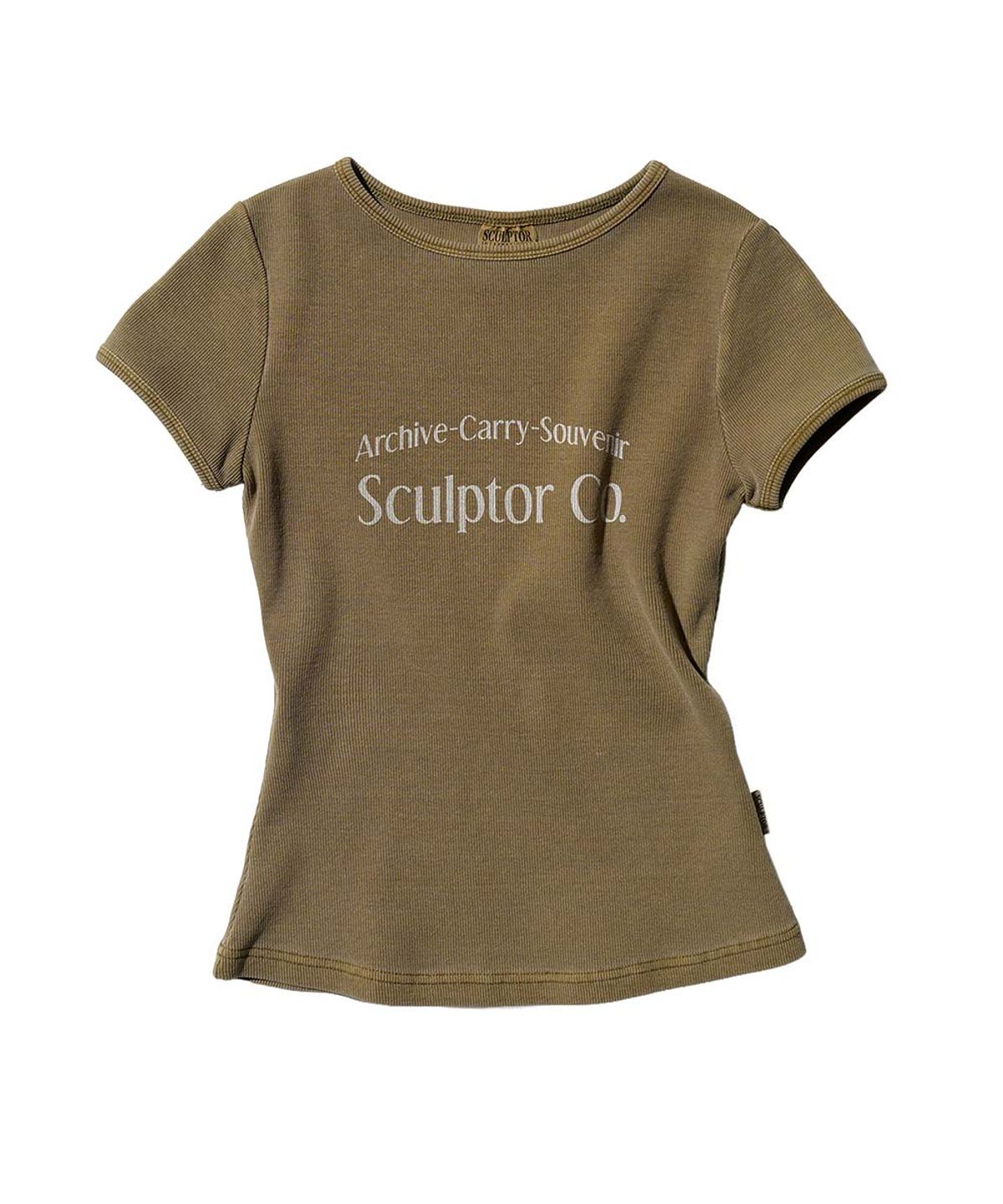 스컬프터(SCULPTOR) Archive Pigment Baby Tee Dusty Brown