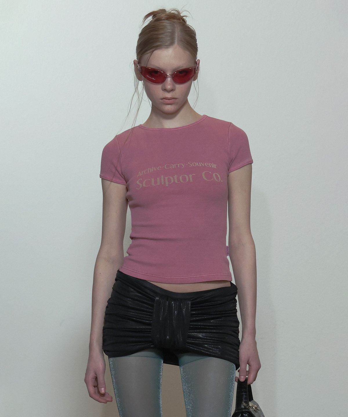스컬프터(SCULPTOR) Archive Pigment Baby Tee Dusty Pink