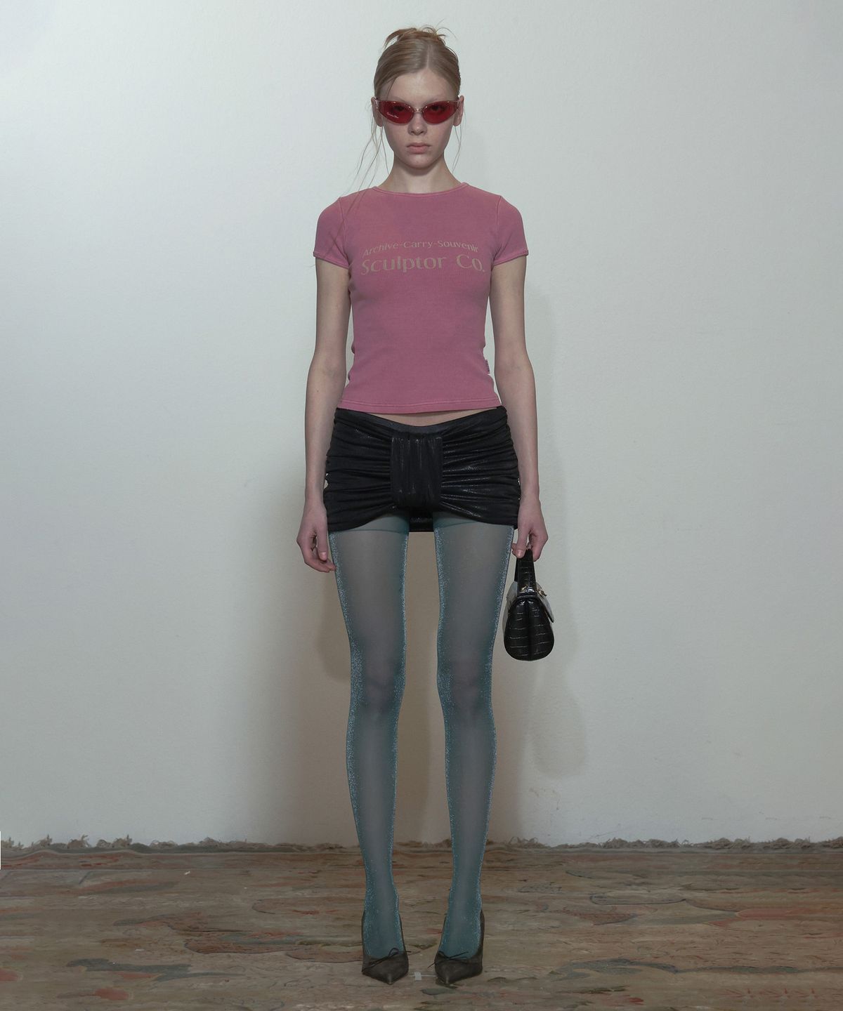 스컬프터(SCULPTOR) Archive Pigment Baby Tee Dusty Pink