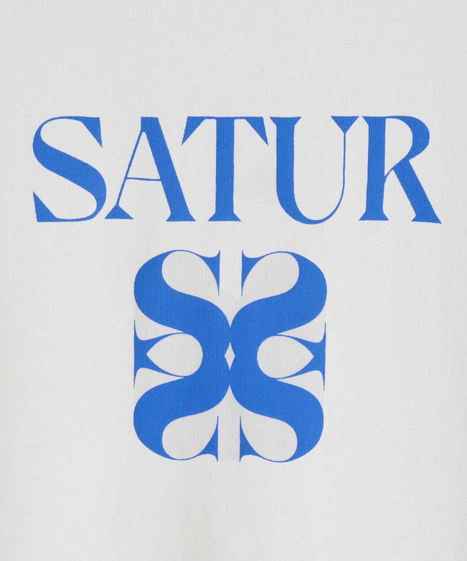 ◆SATUR◆ Classic Logo Short Sleeve T-Shirt White Blue MUSINSA | SATUR Classic Logo Short-Sleeved T-shirt White Blue