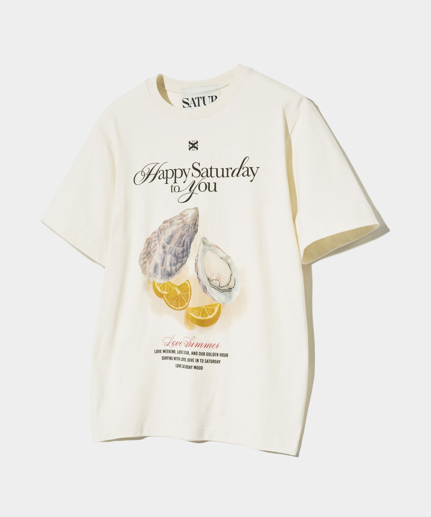 ★SATUR★ Oyster Graphic Short Sleeve T-Shirt Retro Ivory MUSINSA公式 | SATUR Oyster Graphic Short-sleeved T-shirt