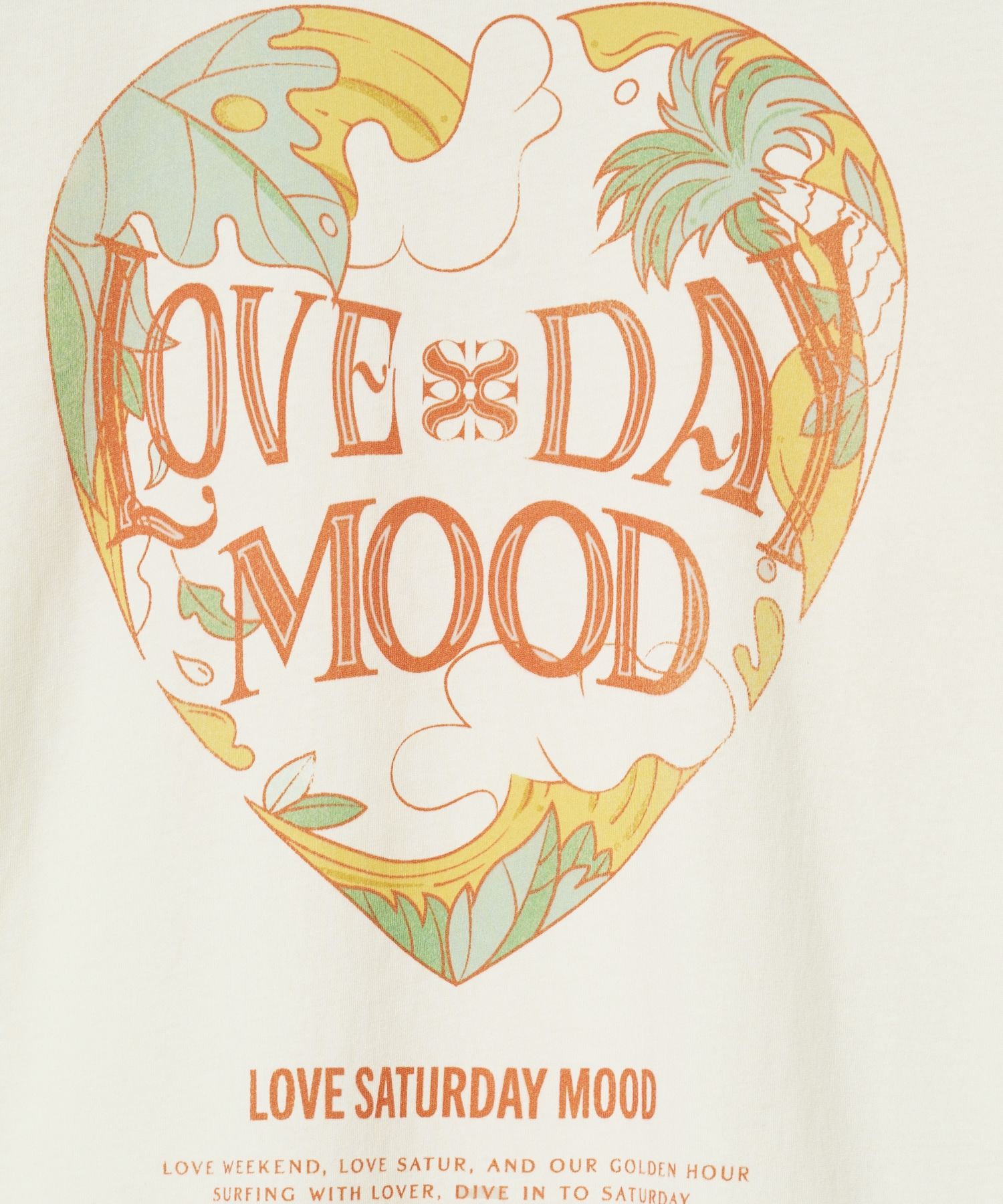 ★送料・関税込★SATUR★Love Day Mood Ocean Graphic T-Shirt★ Love Day Mood Ocean Graphic Short Sleeve T-shirt Tropical