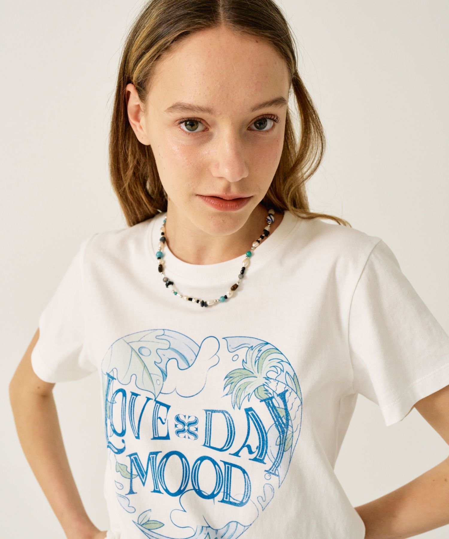 ★SATUR★Love Day Mood Ocean Graphic T-Shirt WHITE★ MUSINSA公式 | SATUR Love Day Mood Ocean Graphic Short