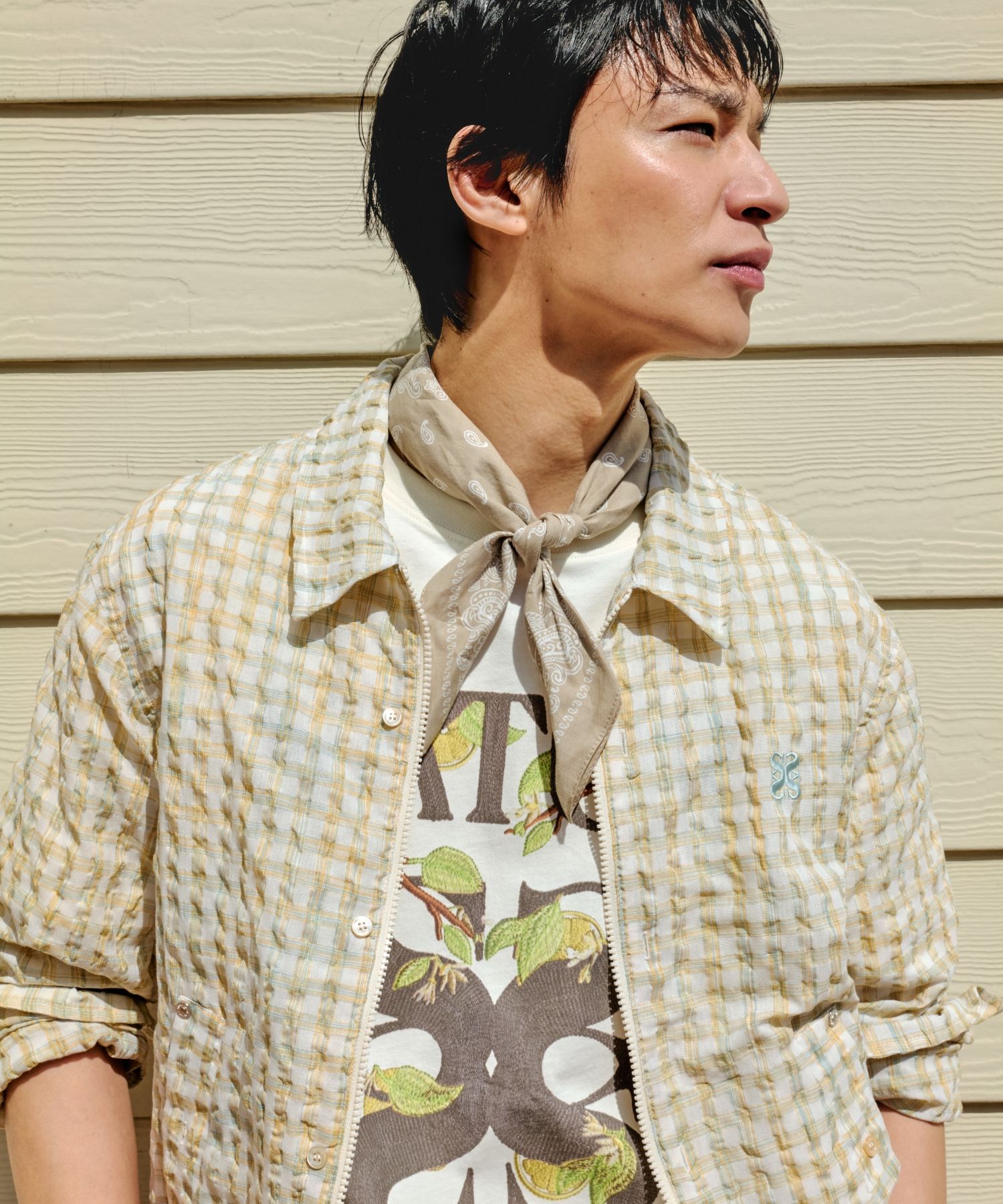 MUSINSA | SATUR Apero Leaf Graphic Short Sleeve T-shirt