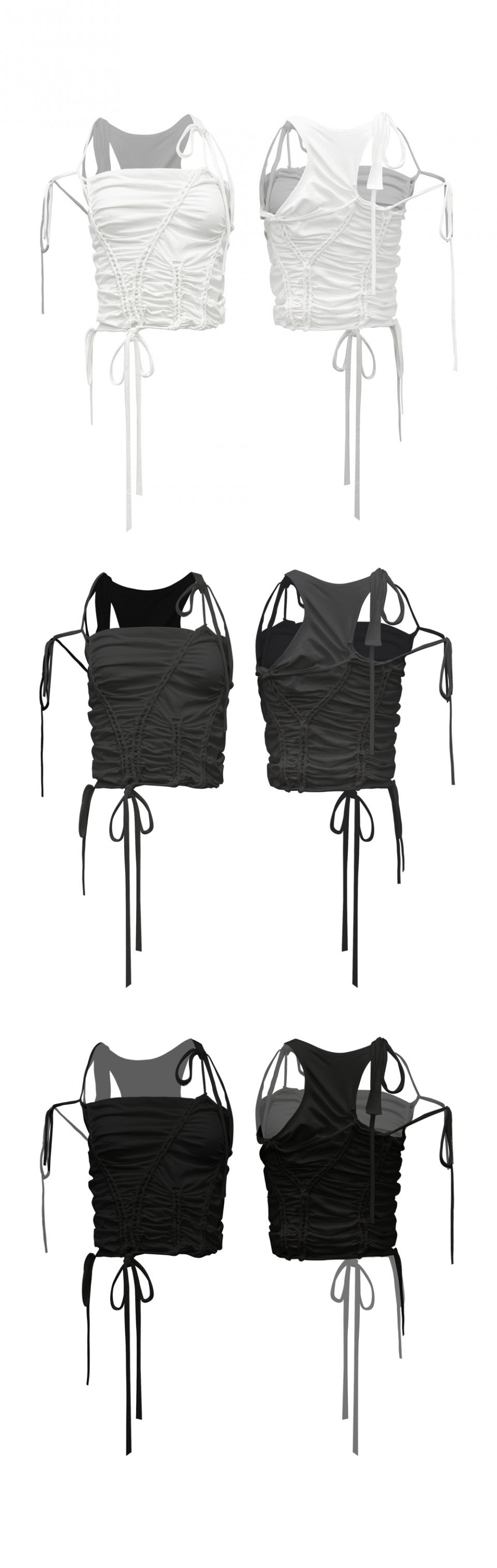 MUSINSA公式 | NACHE BRAID DROP SLEEVELESS BLACK