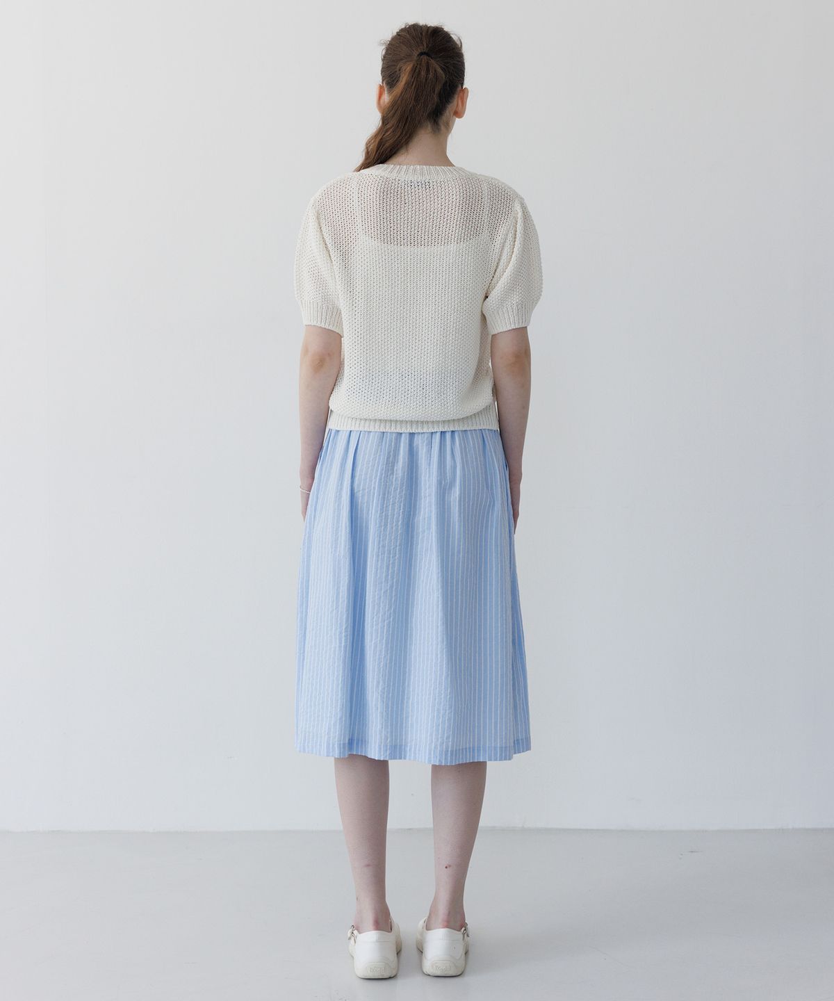 튜드먼트(TTUDEMENT) HALF SLEEVE CABLE CARDIGAN IVORY