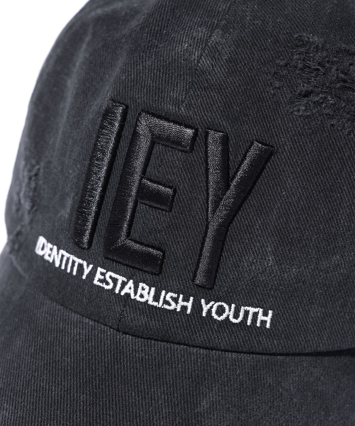 이에이(IEY) GRAN LOGO VINTAGE BALL CAP Black