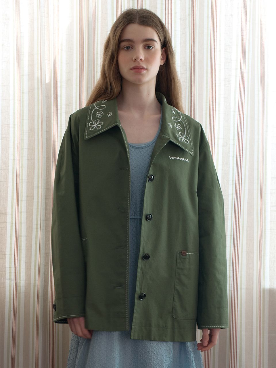 ★VOCAVACA Handle Embroidery Bomber Jacket★ MUSINSA | VOCAVACA Handle Embroidery Bomber Jacket VC2412JK109M