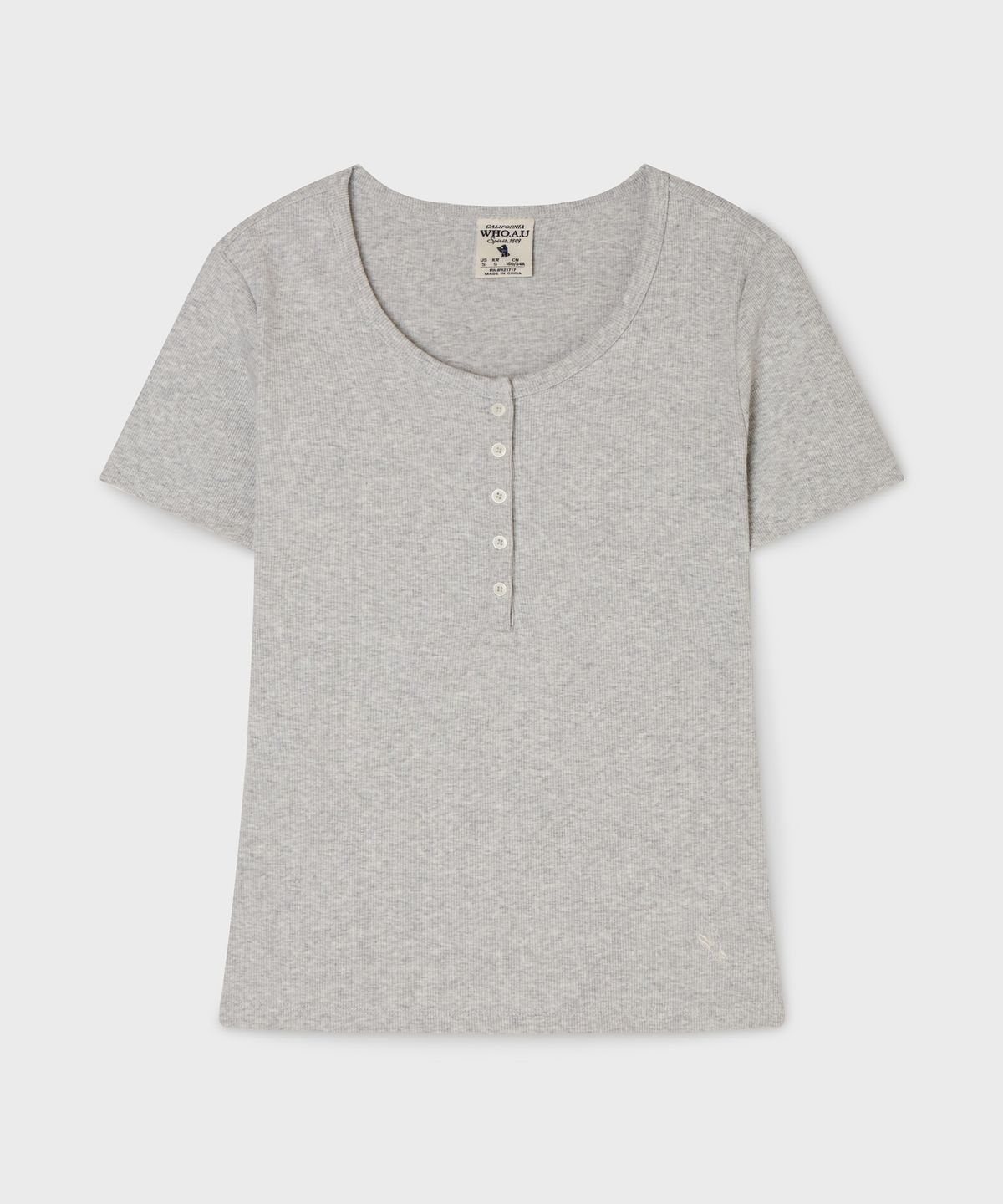 후아유(WHO.A.U) Ribbed Henry Neck T-shirt / WHRAG2422F