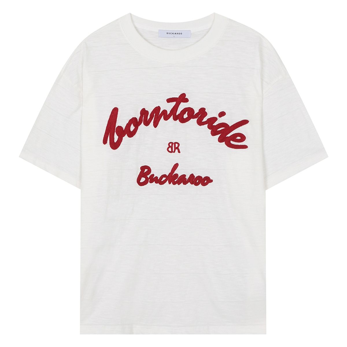 버커루(BUCKAROO) 16수 슬럽 루즈핏 전판자수 TS(B242TS025P) 레드