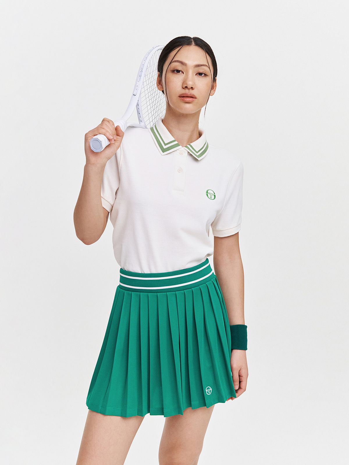 세르지오 타키니(SERGIO TACCHINI) W 데일리 티핑 포인트 반팔 폴로 셔츠 (Ivory)
