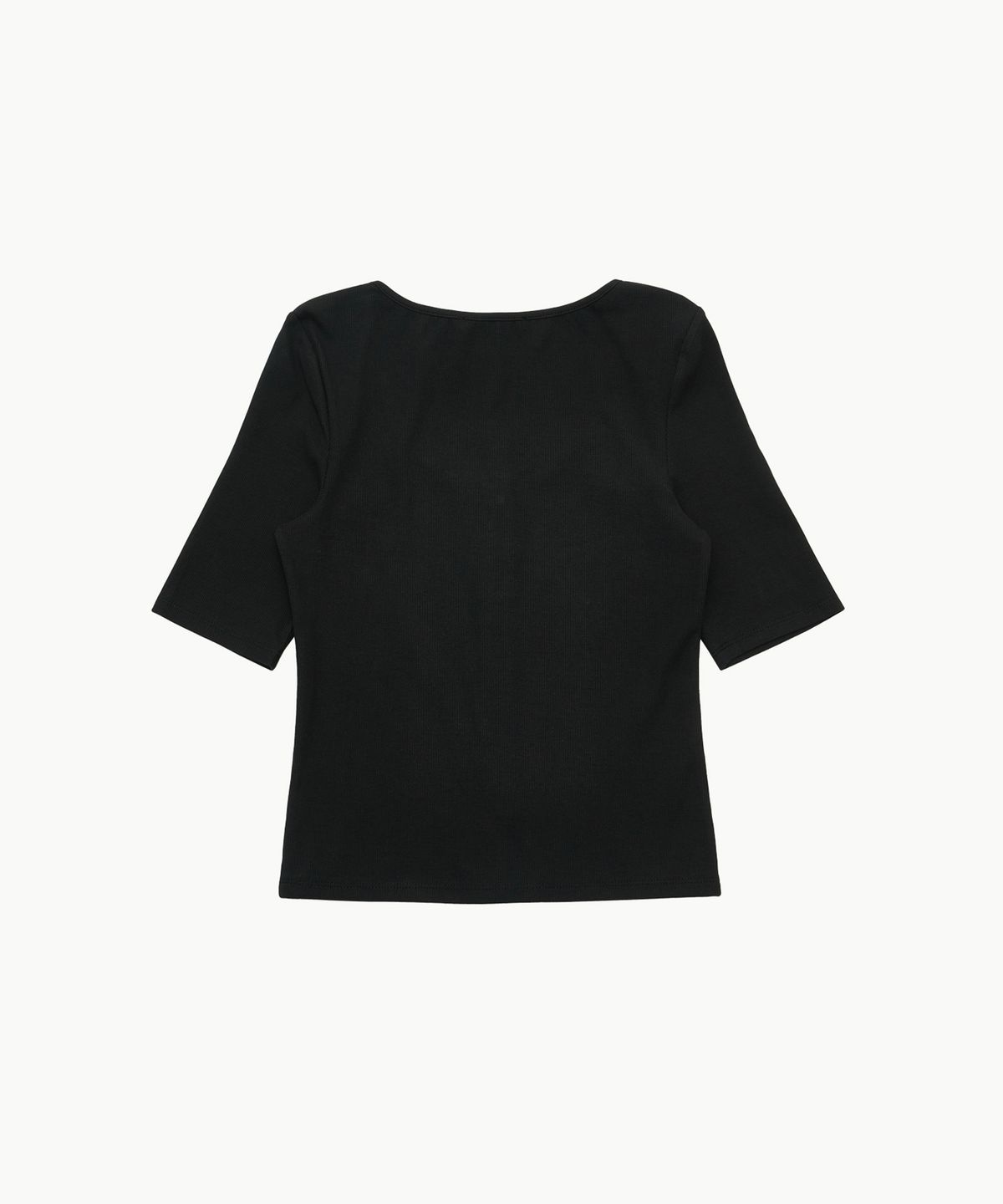 아모멘토(AMOMENTO) RIBBED BUTTON CARDIGAN TOP SET_BLACK