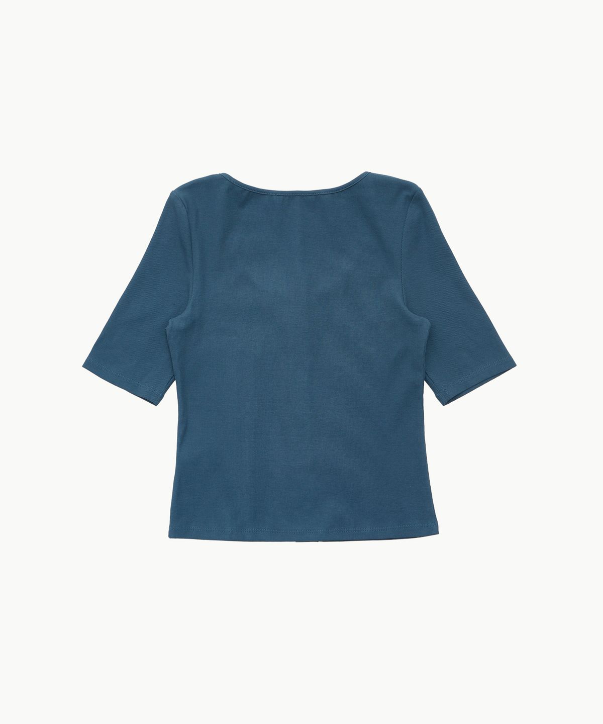 아모멘토(AMOMENTO) RIBBED BUTTON CARDIGAN TOP SET_BLUE