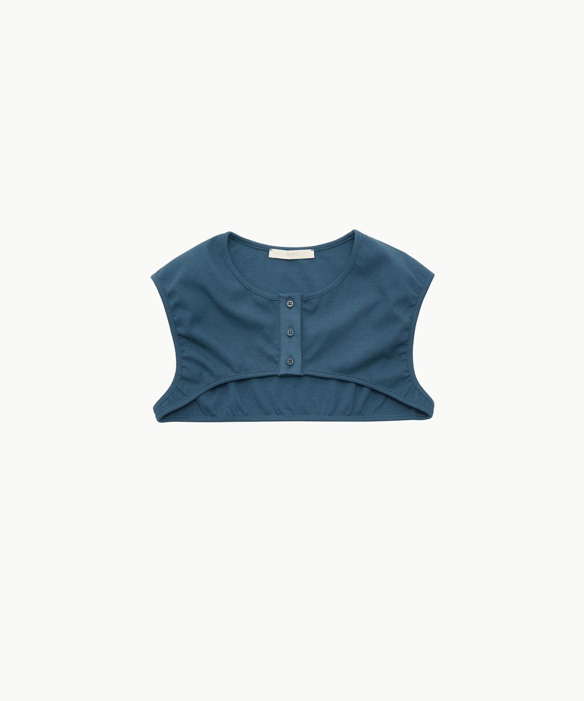 아모멘토(AMOMENTO) RIBBED BUTTON CARDIGAN TOP SET_BLUE