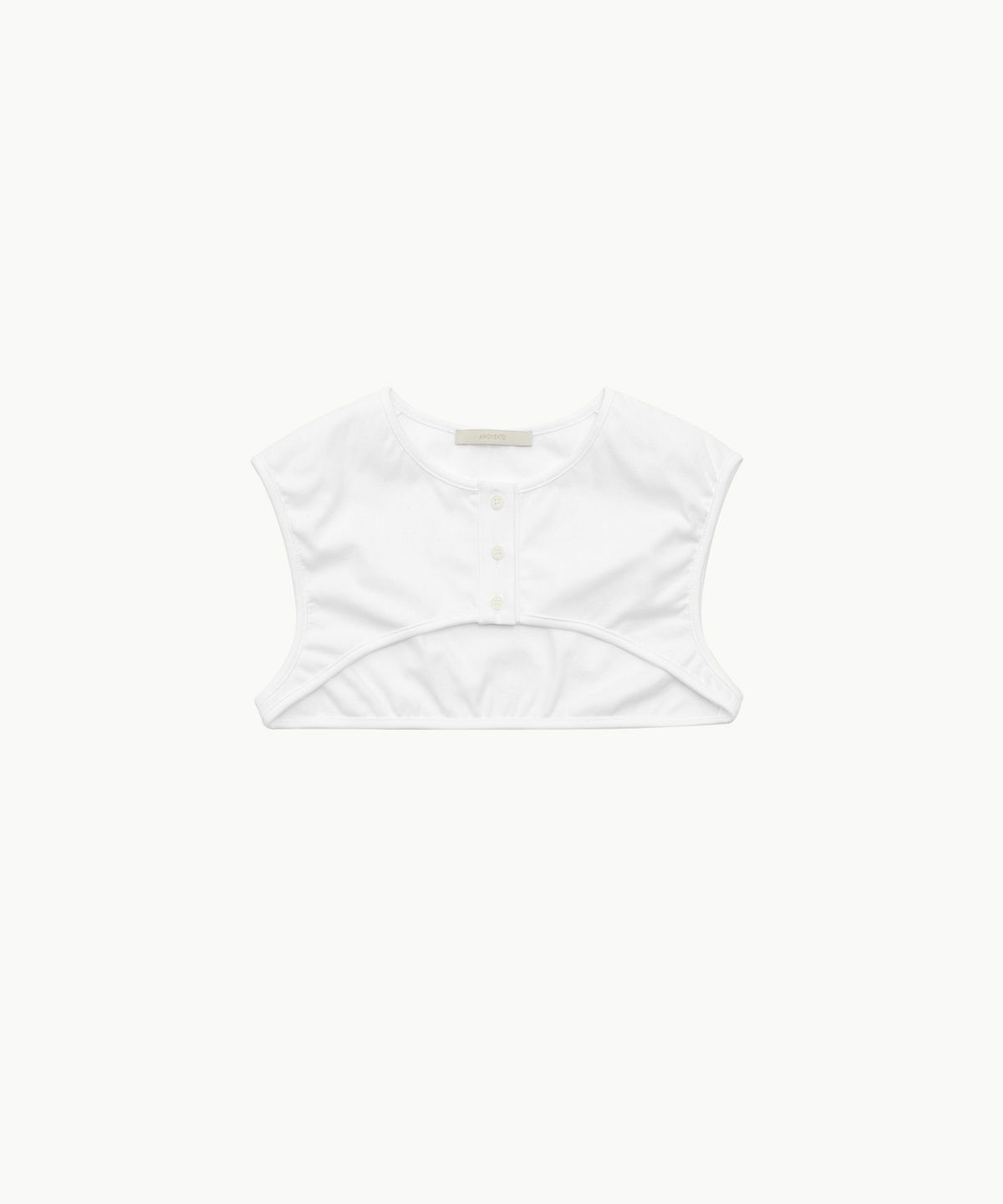 아모멘토(AMOMENTO) RIBBED BUTTON CARDIGAN TOP SET_WHITE