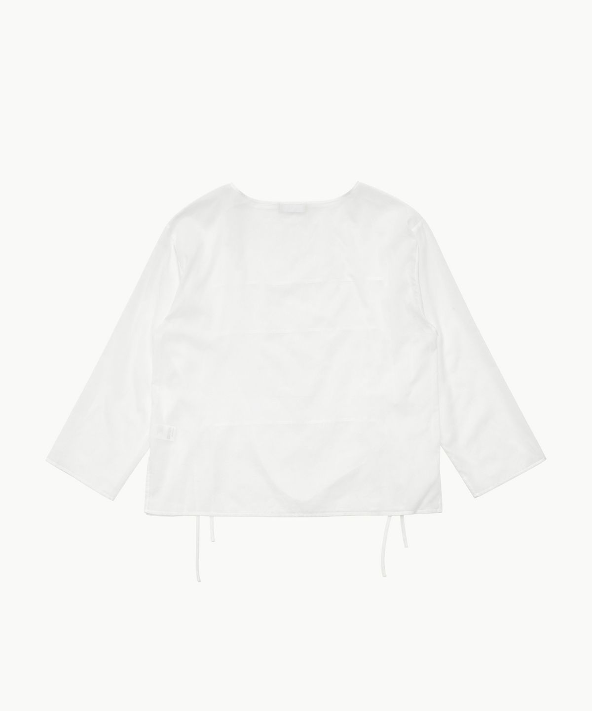 아모멘토(AMOMENTO) SHEER COTTON DRAWSTRING TOP_WHITE