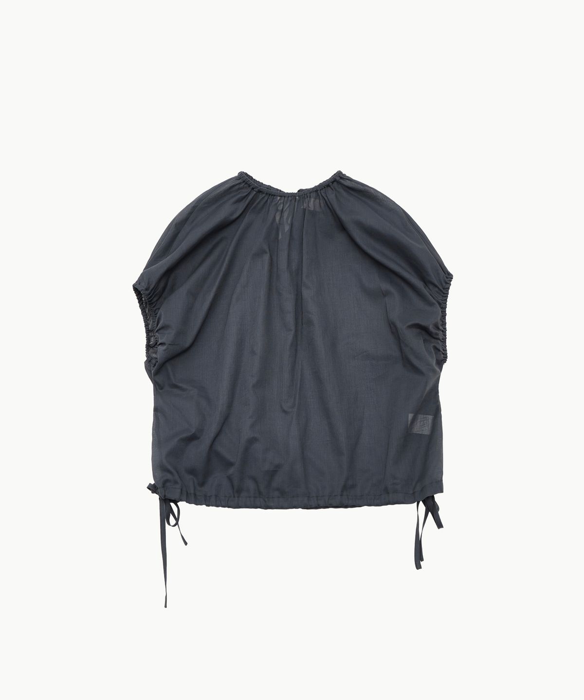 아모멘토(AMOMENTO) SHEER VOLUME SHIRRING TOP_NAVY