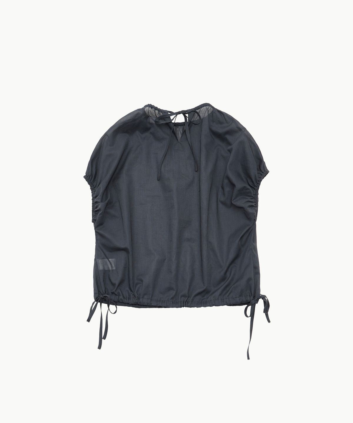 아모멘토(AMOMENTO) SHEER VOLUME SHIRRING TOP_NAVY